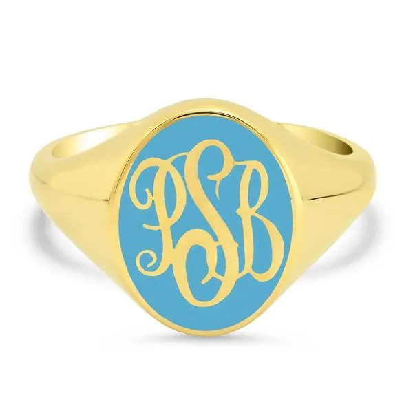 Enamel Signet Ring