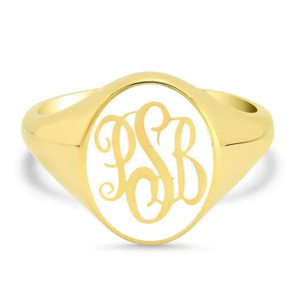 Enamel Signet Ring