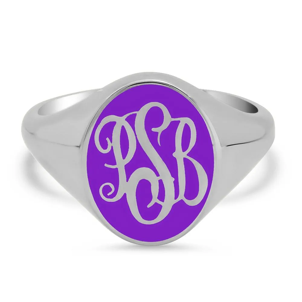 Enamel Signet Ring