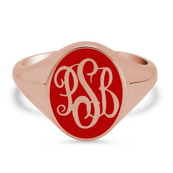 Enamel Signet Ring