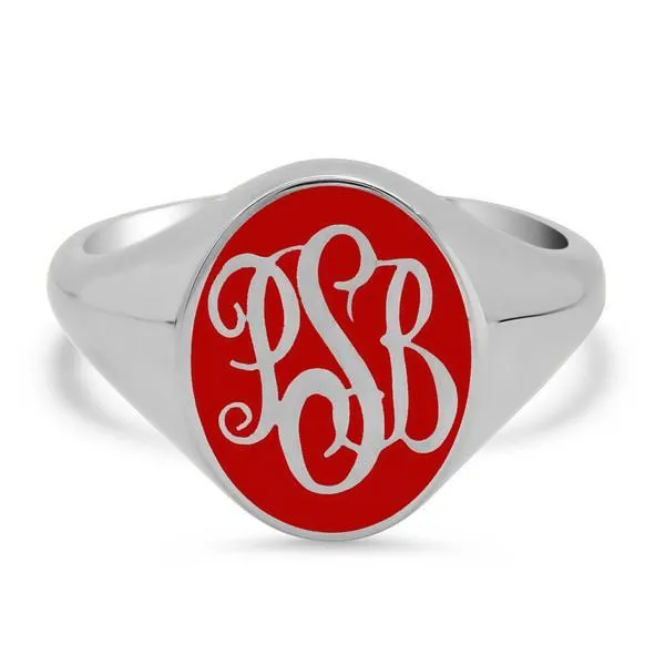 Enamel Signet Ring