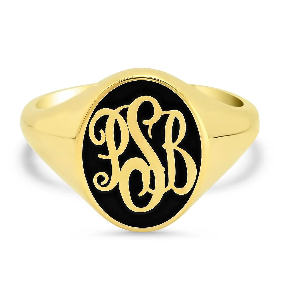 Enamel Signet Ring