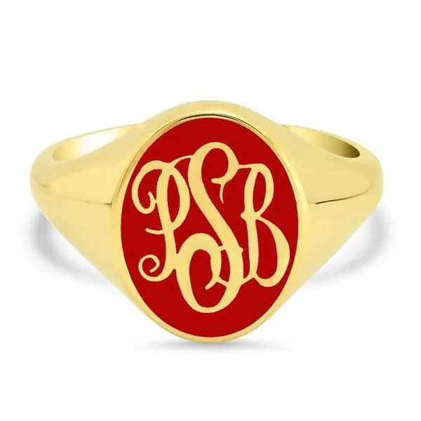 Enamel Signet Ring