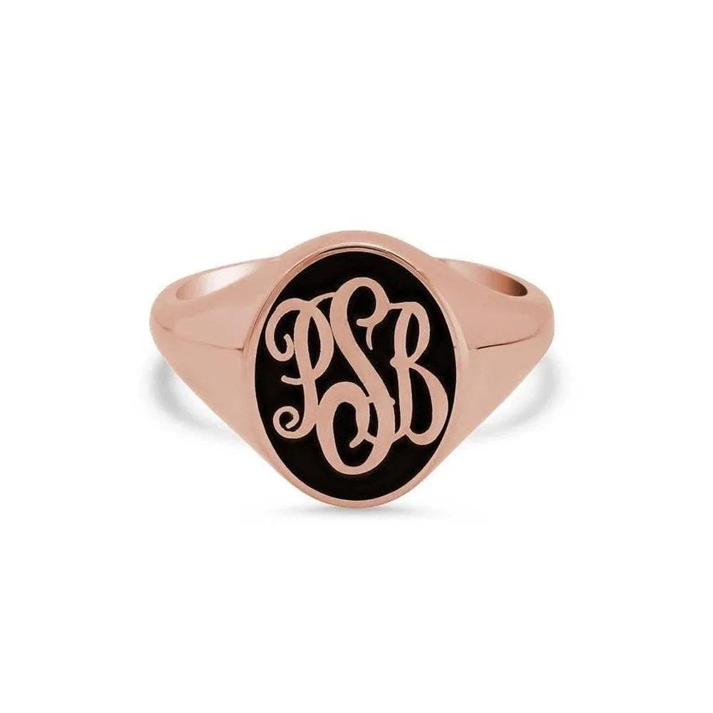 Enamel Signet Ring