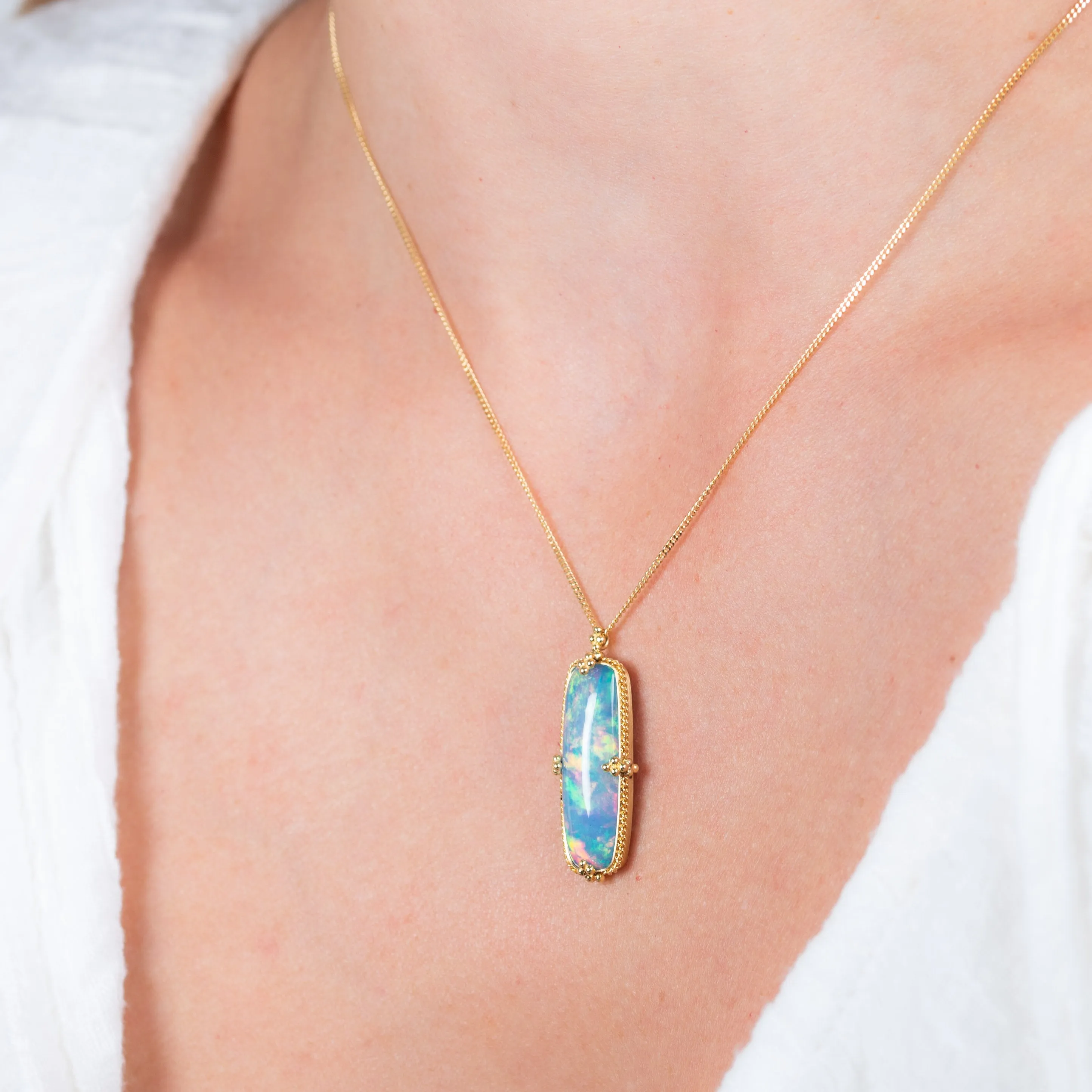 Ethiopian Opal Rainbow Mist Necklace