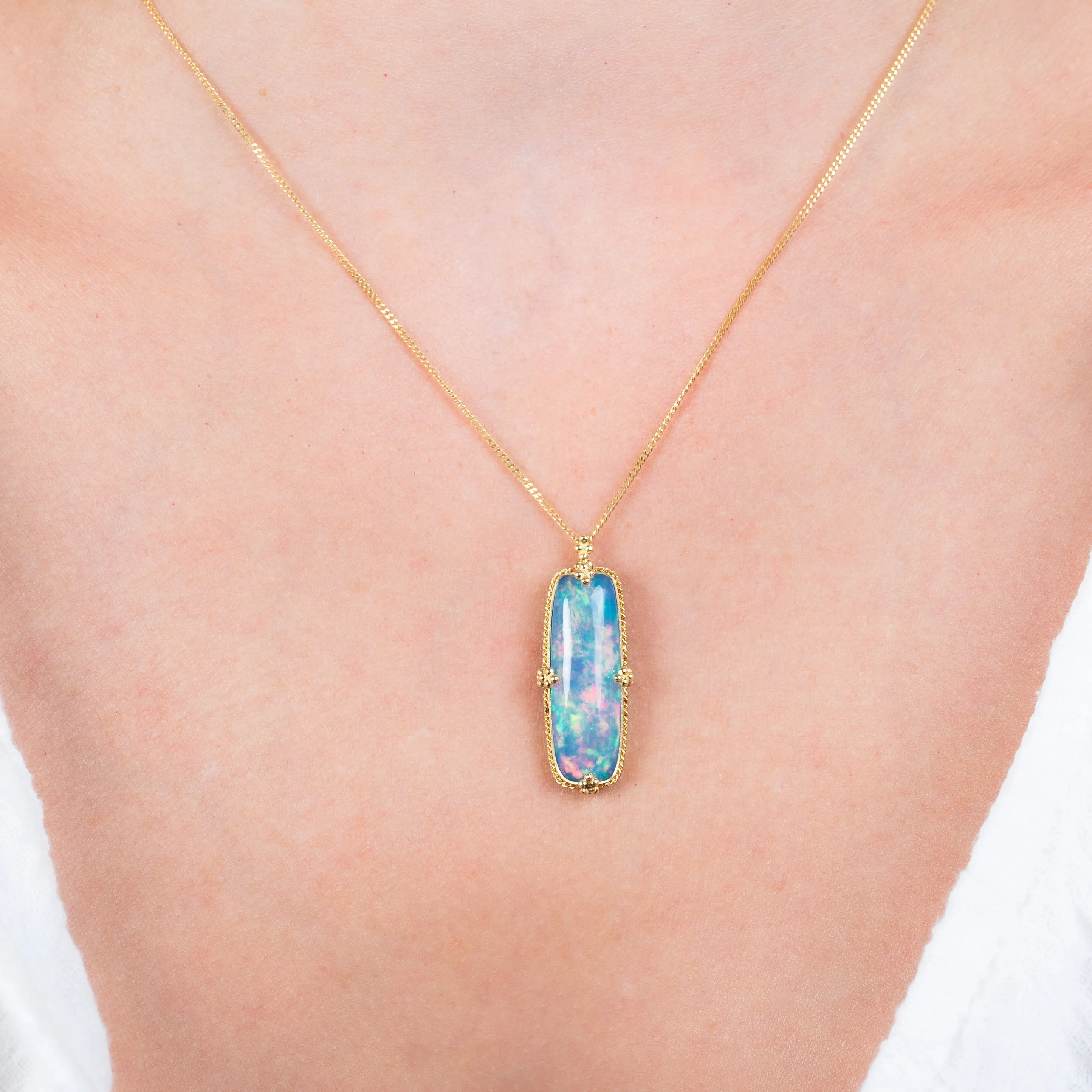 Ethiopian Opal Rainbow Mist Necklace