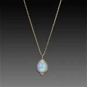 Ethiopian Opal Teardrop Necklace