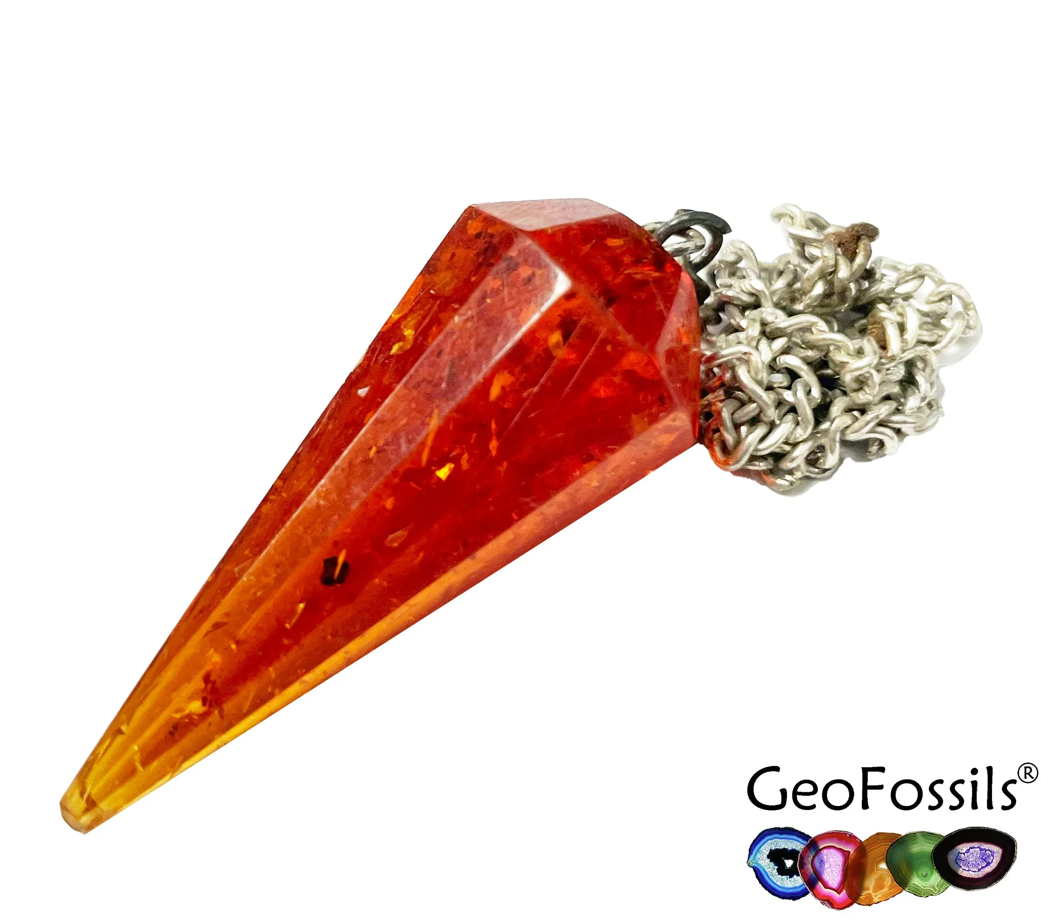 Faceted Amber Pendulum