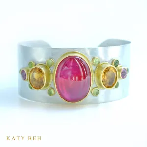 Fancy Gemstone Cuff Bracelet