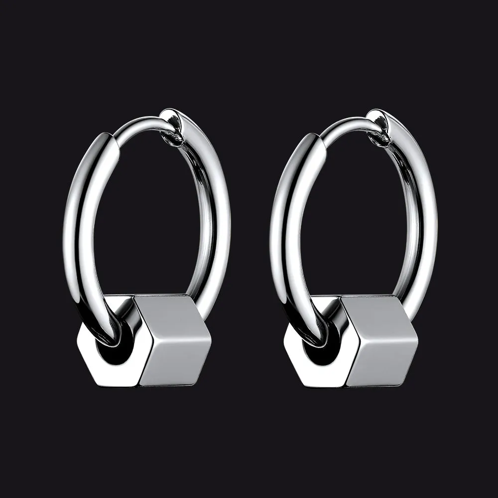 Flash Sale Punk Hexagon Piercing Hoop Earrings For Men