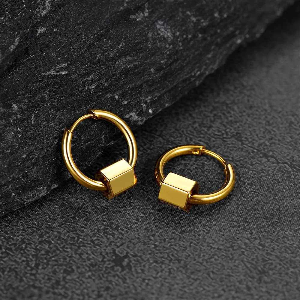 Flash Sale Punk Hexagon Piercing Hoop Earrings For Men