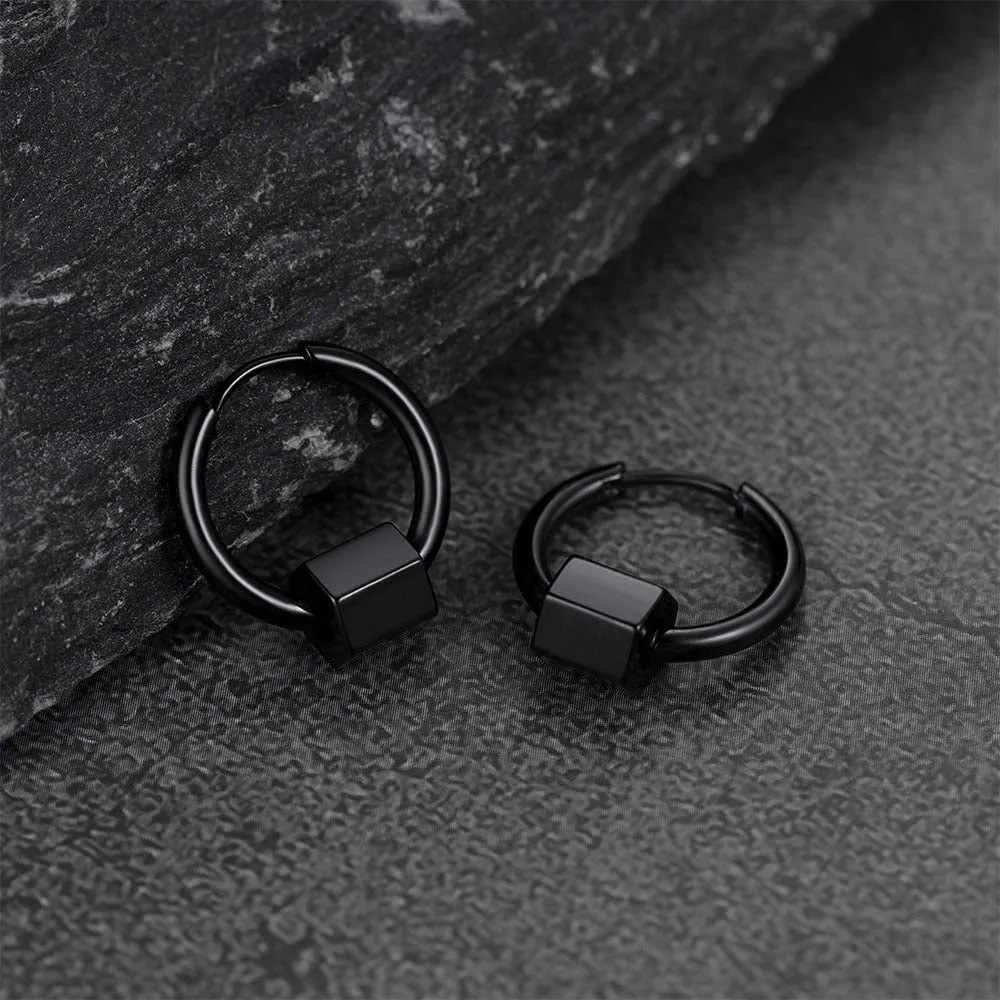 Flash Sale Punk Hexagon Piercing Hoop Earrings For Men