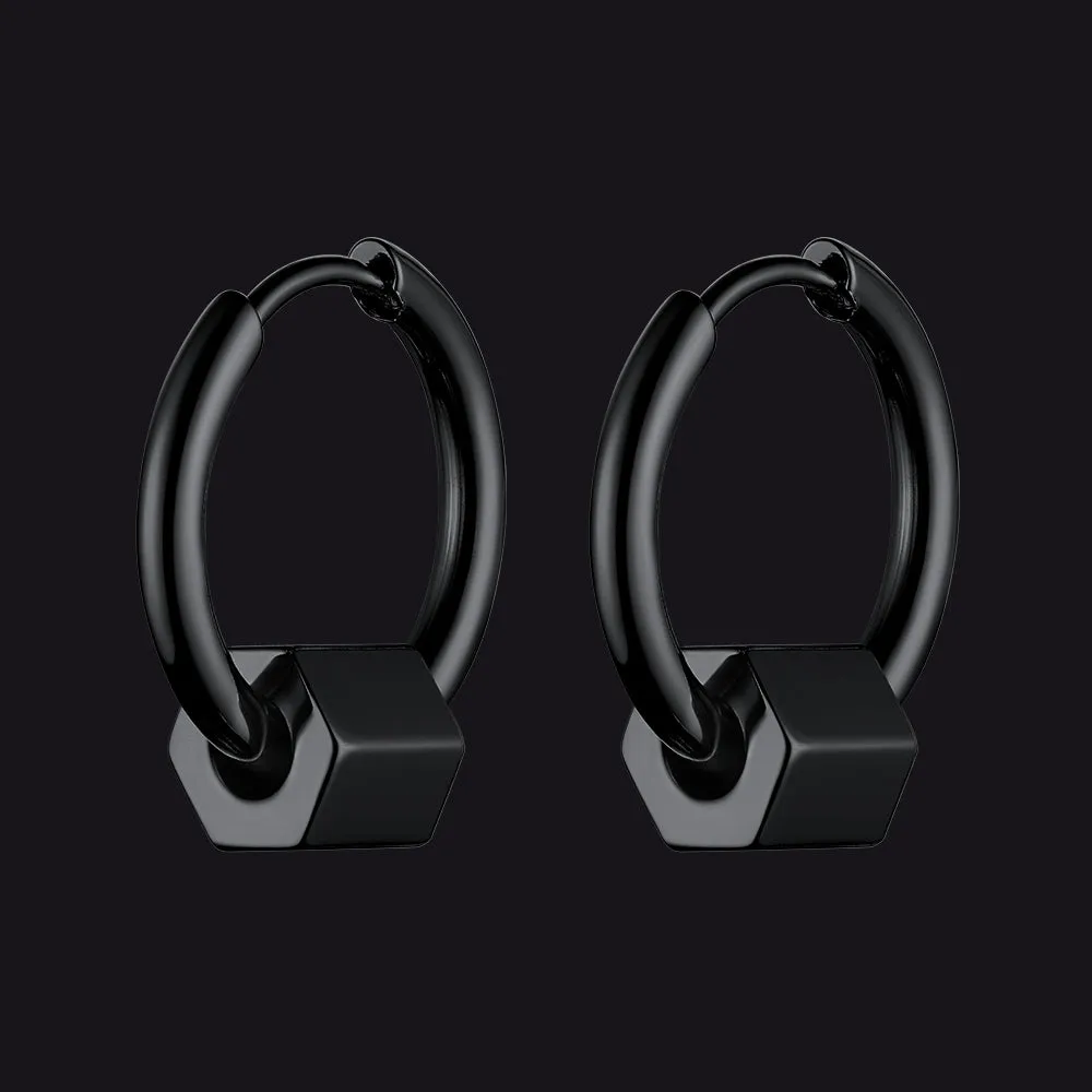 Flash Sale Punk Hexagon Piercing Hoop Earrings For Men