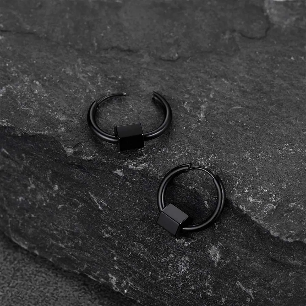 Flash Sale Punk Hexagon Piercing Hoop Earrings For Men