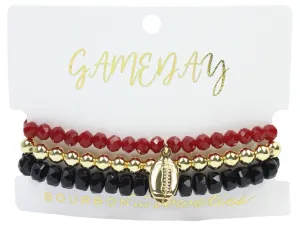 Gameday Stretchy Stack - Black   Garnet