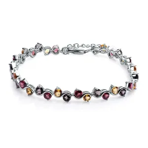 Garnet Citrine Smoky Quartz Bracelet