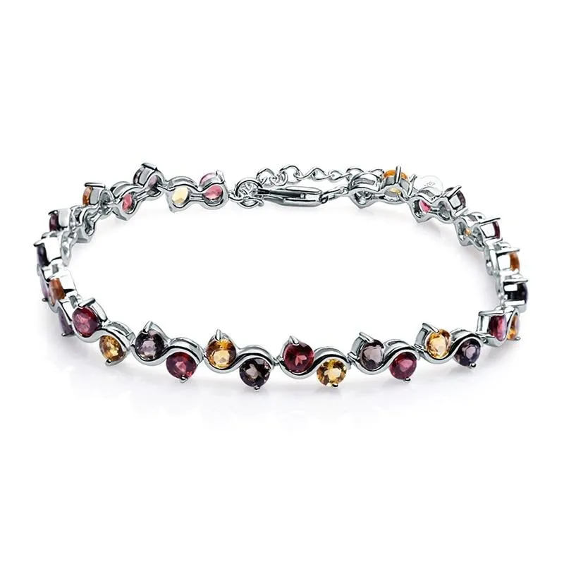 Garnet Citrine Smoky Quartz Bracelet
