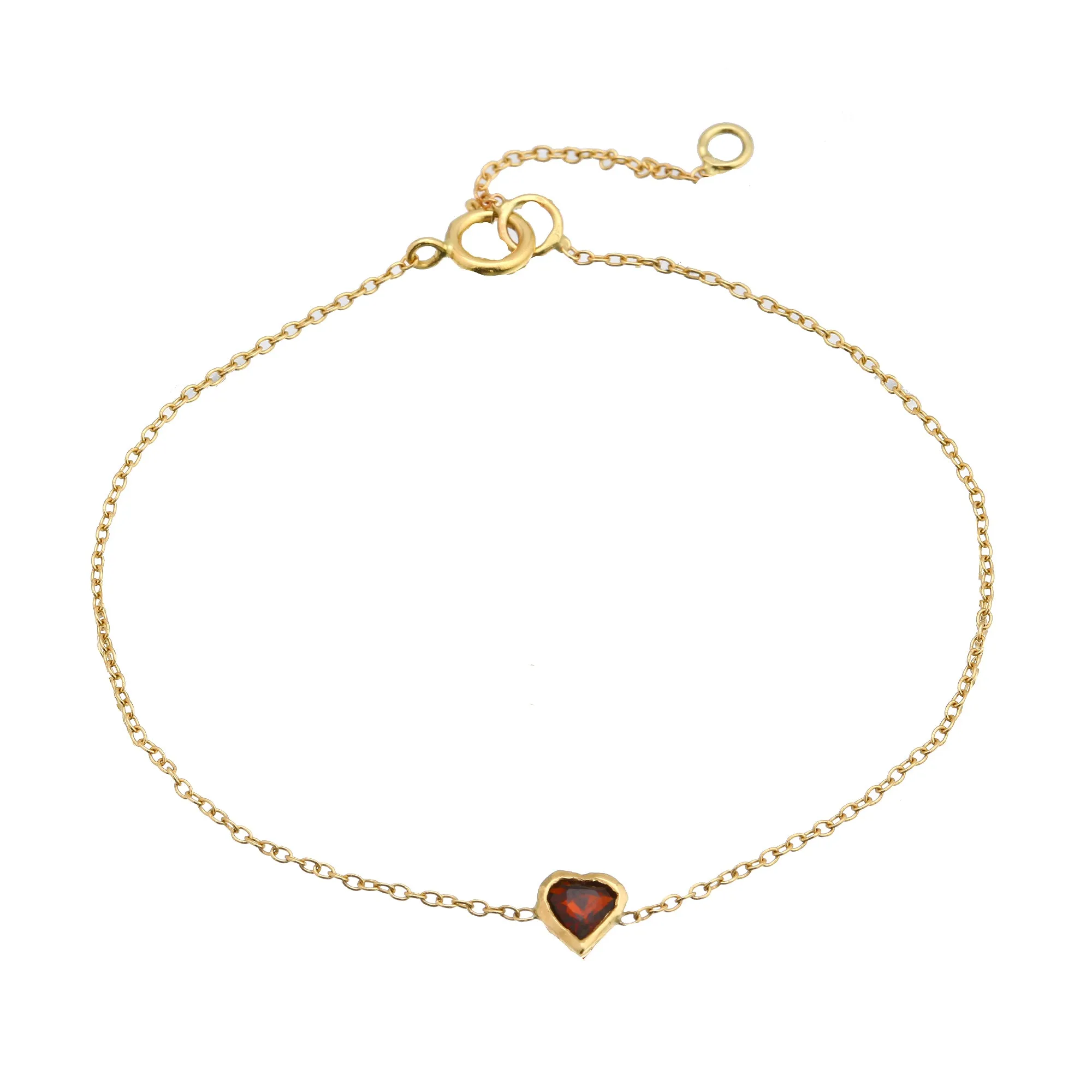 Garnet Heart Bracelet