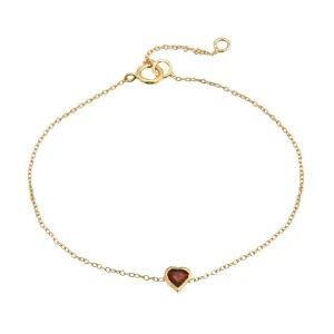 Garnet Heart Bracelet