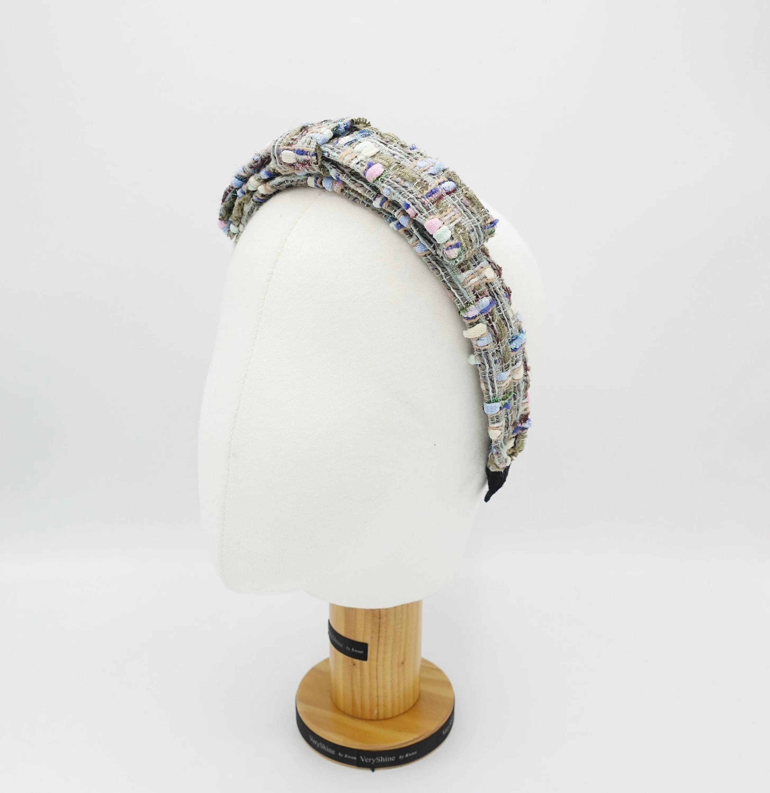 glittering tweed headband flat bow hairband high quality hair accessory for women