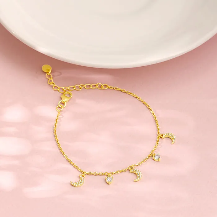 Golden Crescent Zircon Bracelet