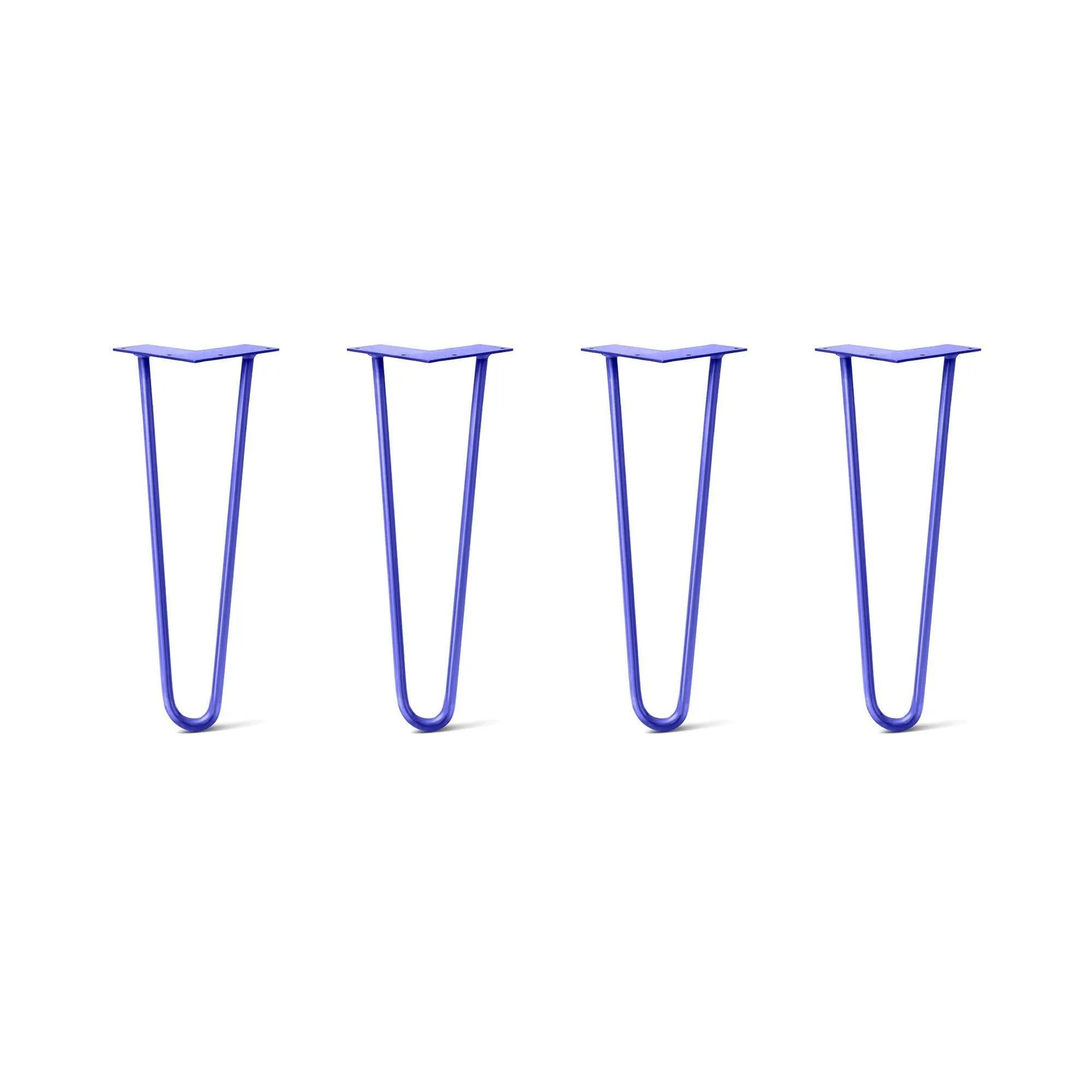 Hairpin Legs Set of 4, 2-Rod Design - Blue Powder Coated Finish