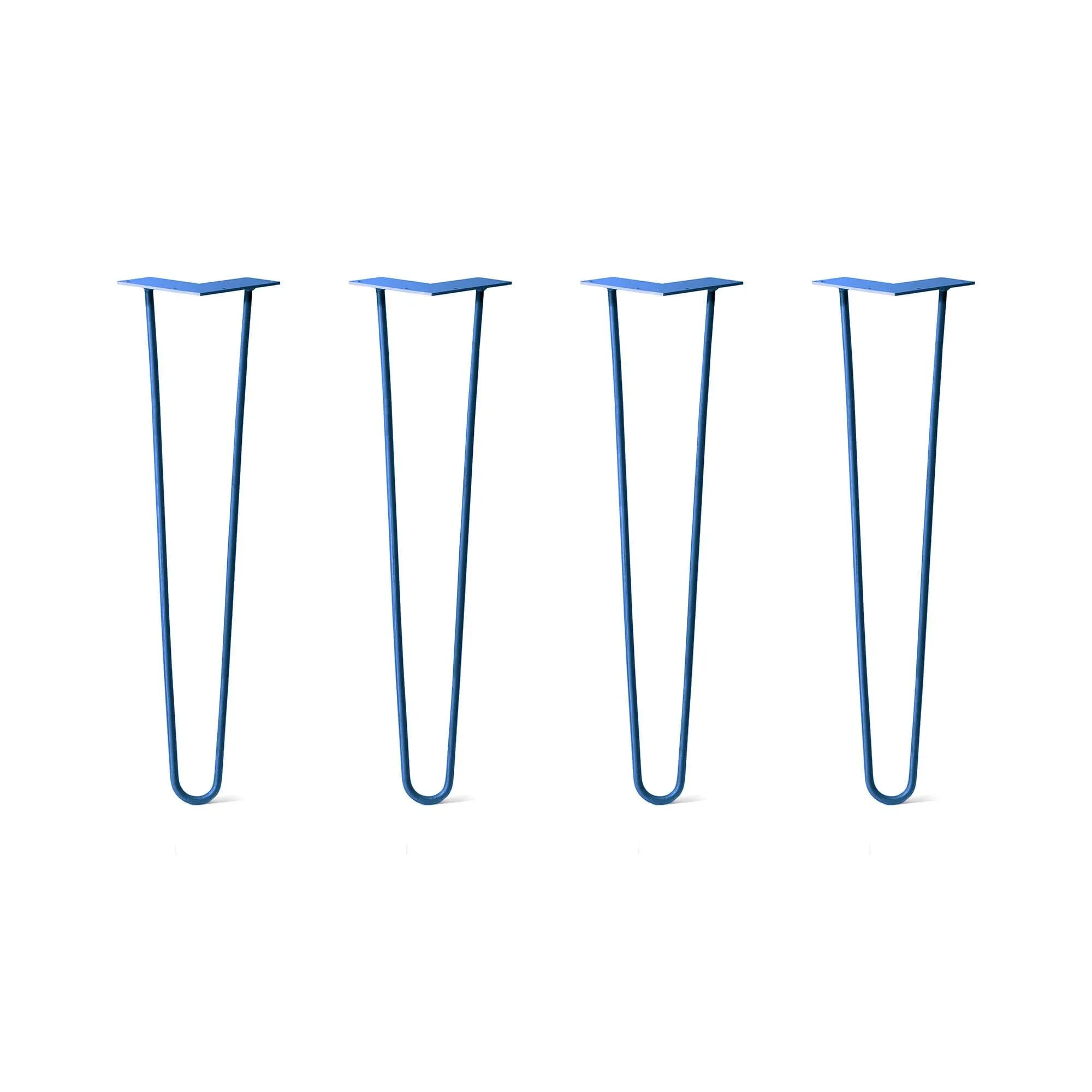 Hairpin Legs Set of 4, 2-Rod Design - Blue Powder Coated Finish