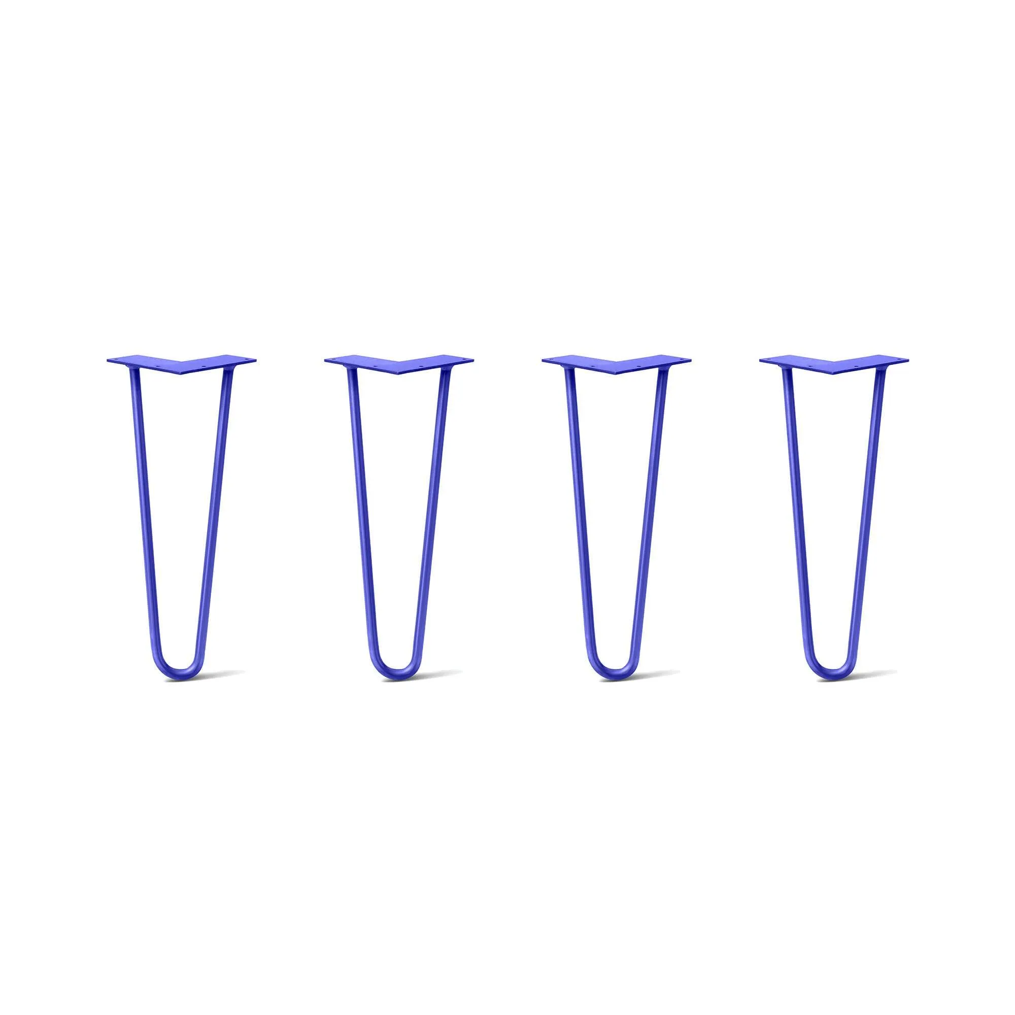 Hairpin Legs Set of 4, 2-Rod Design - Blue Powder Coated Finish