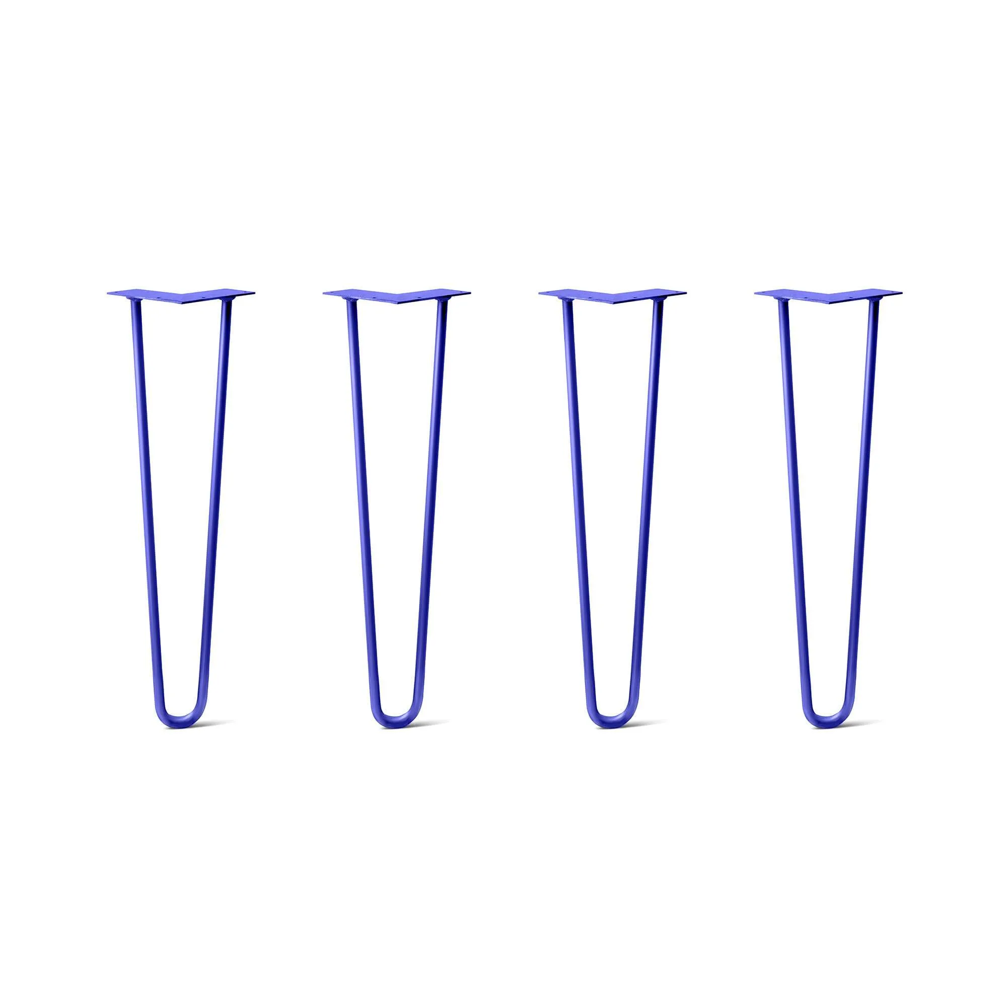 Hairpin Legs Set of 4, 2-Rod Design - Blue Powder Coated Finish
