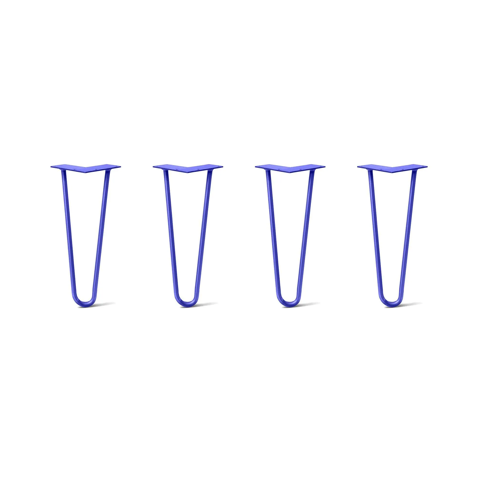 Hairpin Legs Set of 4, 2-Rod Design - Blue Powder Coated Finish