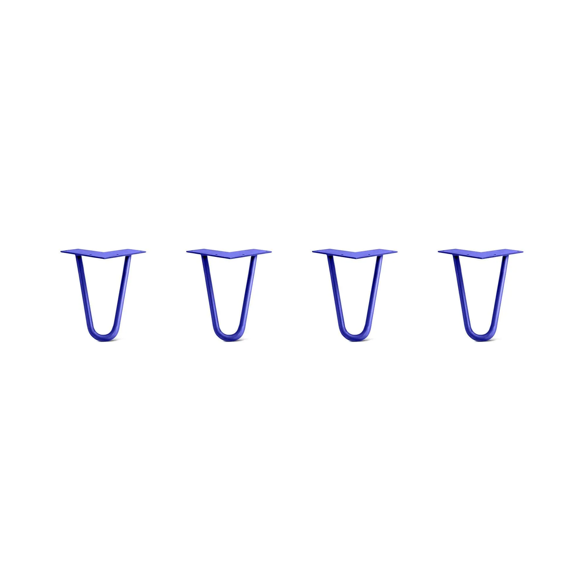 Hairpin Legs Set of 4, 2-Rod Design - Blue Powder Coated Finish
