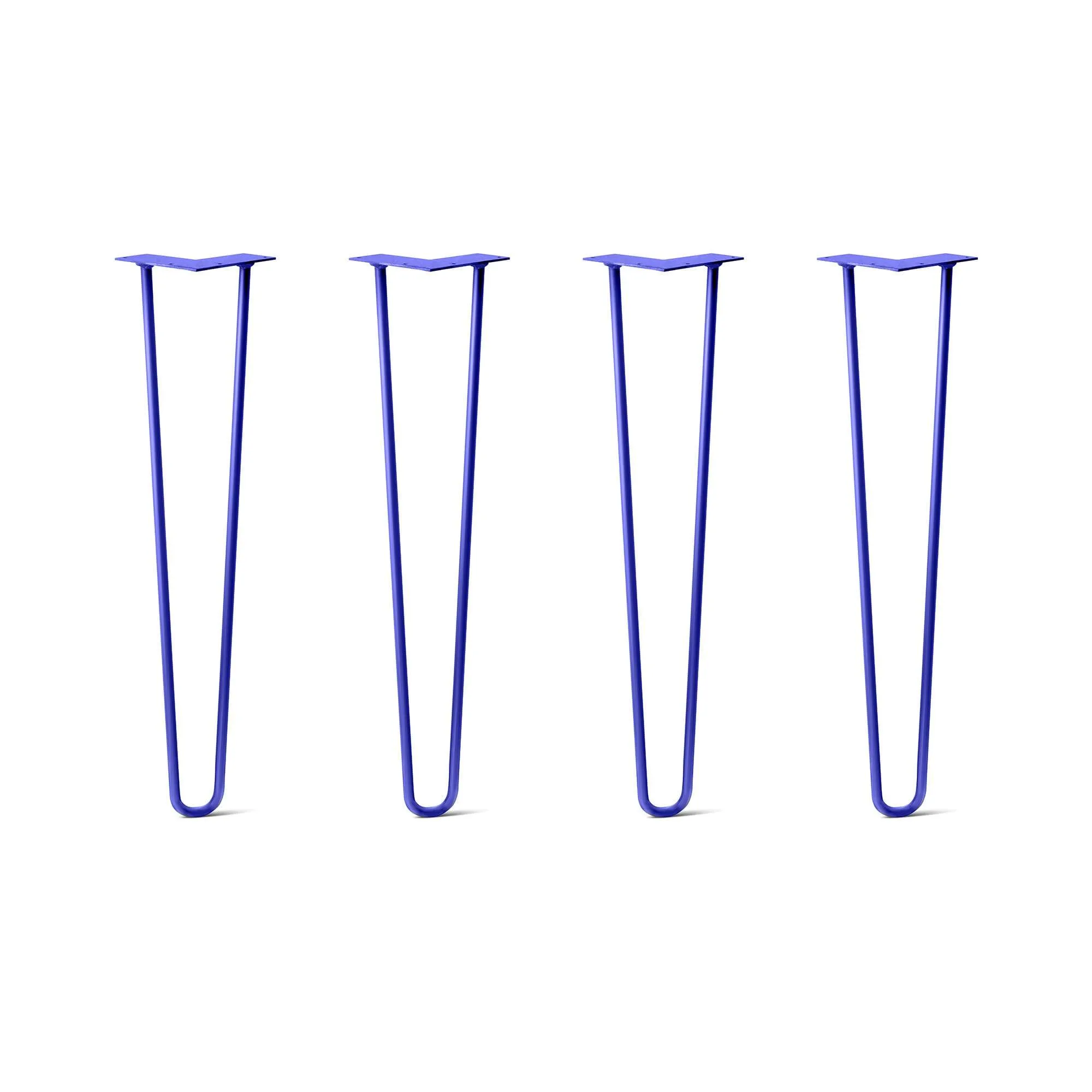 Hairpin Legs Set of 4, 2-Rod Design - Blue Powder Coated Finish