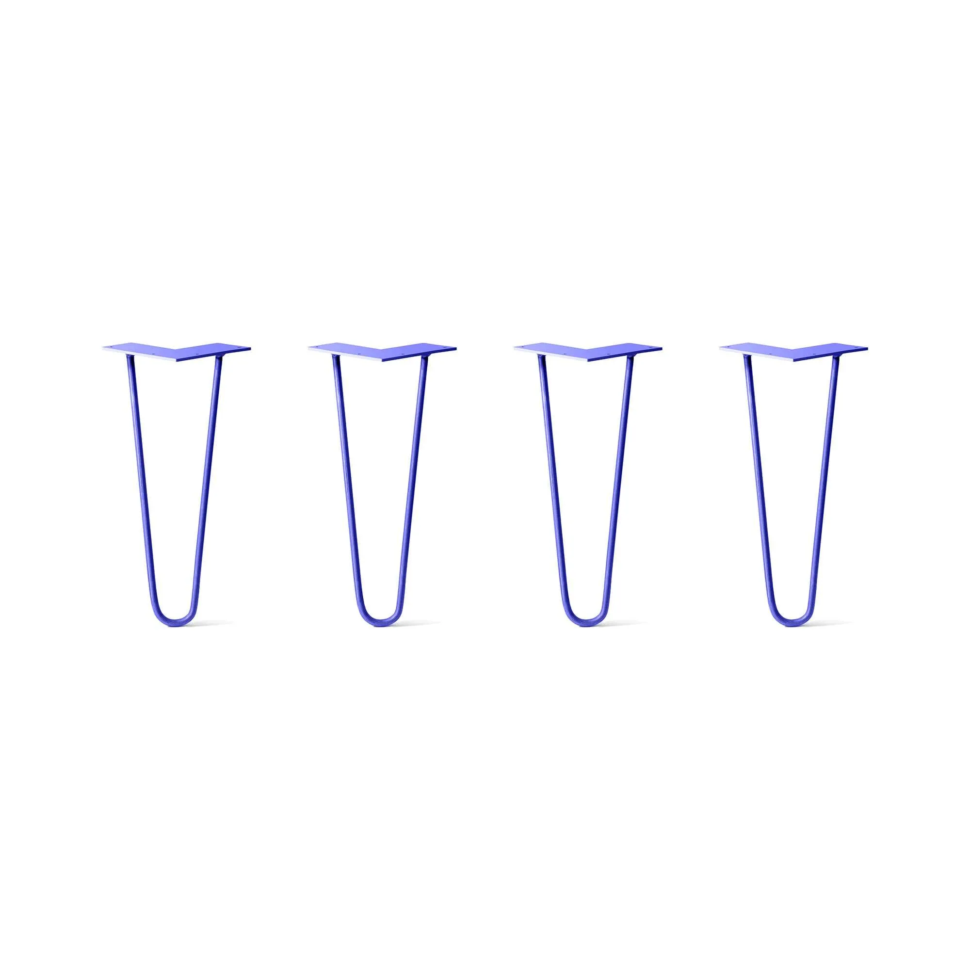 Hairpin Legs Set of 4, 2-Rod Design - Blue Powder Coated Finish