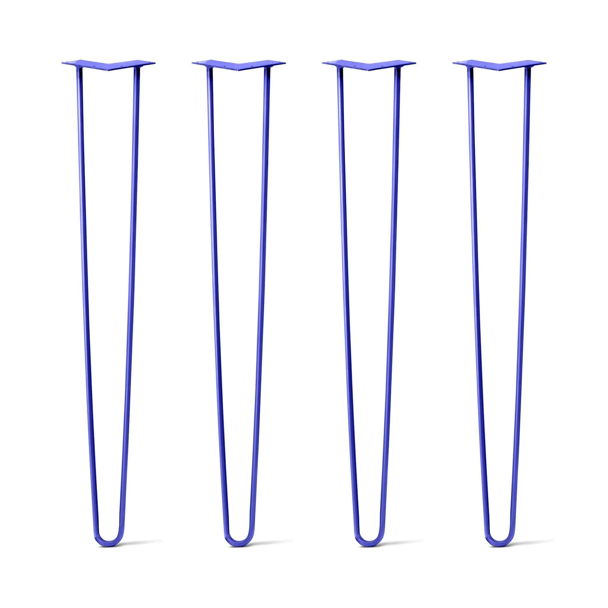 Hairpin Legs Set of 4, 2-Rod Design - Blue Powder Coated Finish