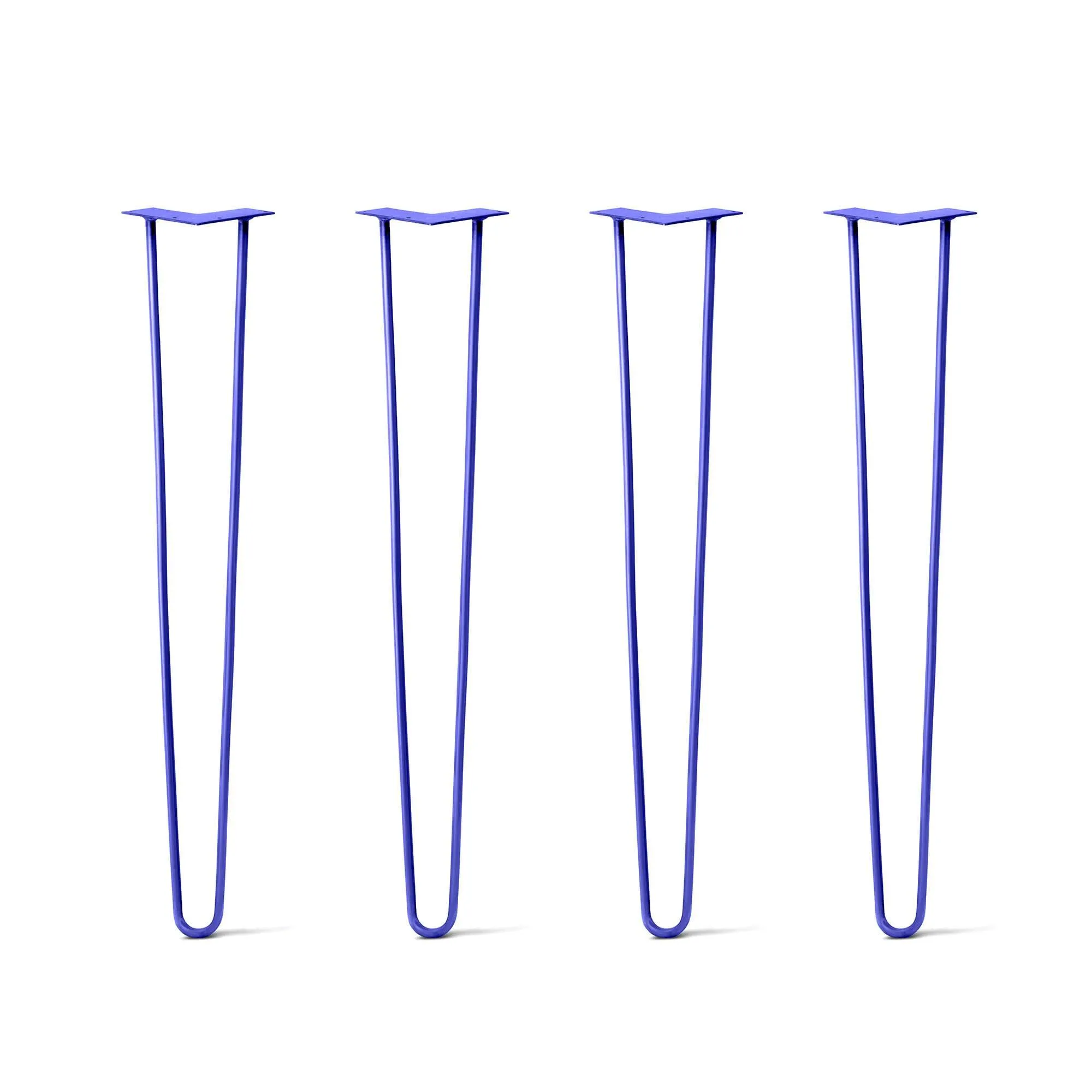 Hairpin Legs Set of 4, 2-Rod Design - Blue Powder Coated Finish