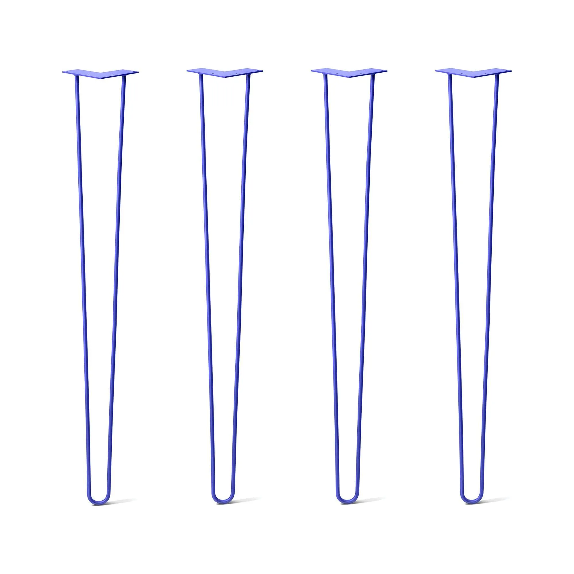 Hairpin Legs Set of 4, 2-Rod Design - Blue Powder Coated Finish