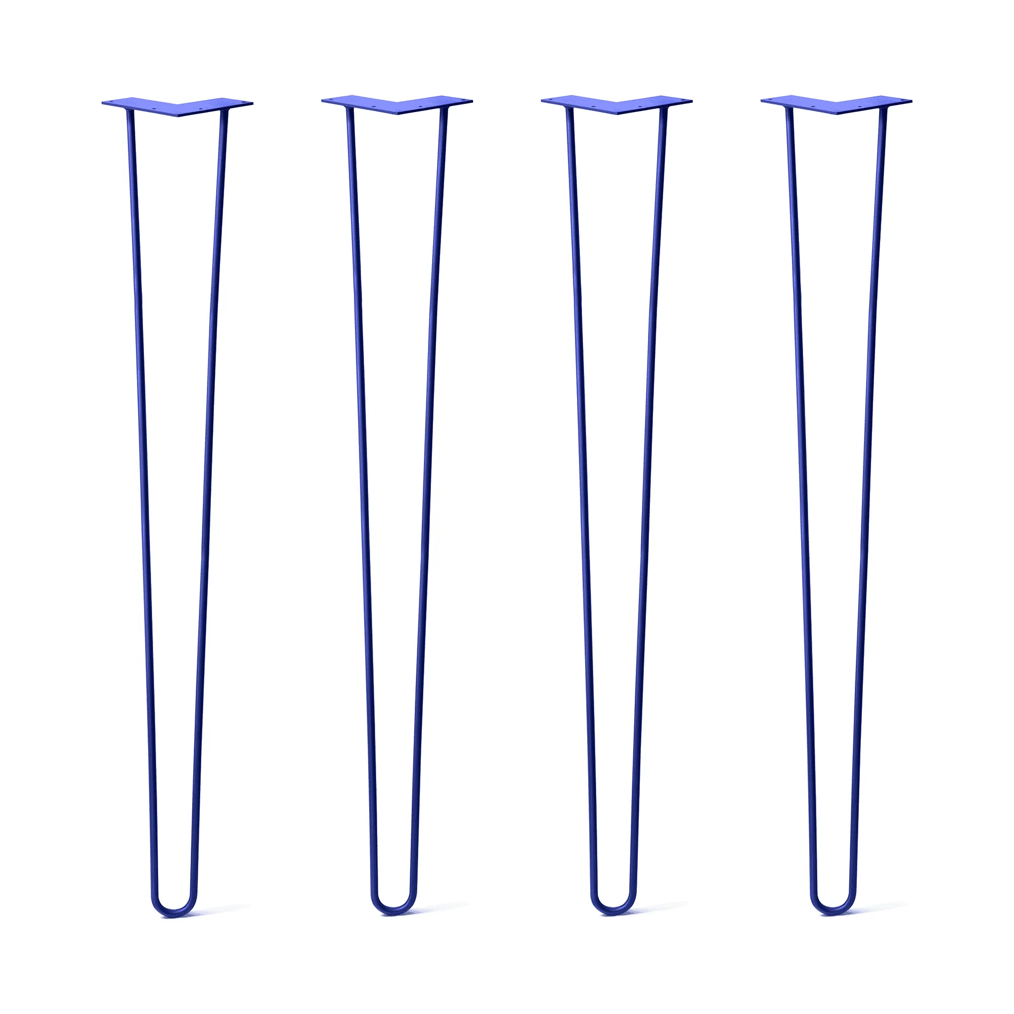 Hairpin Legs Set of 4, 2-Rod Design - Blue Powder Coated Finish