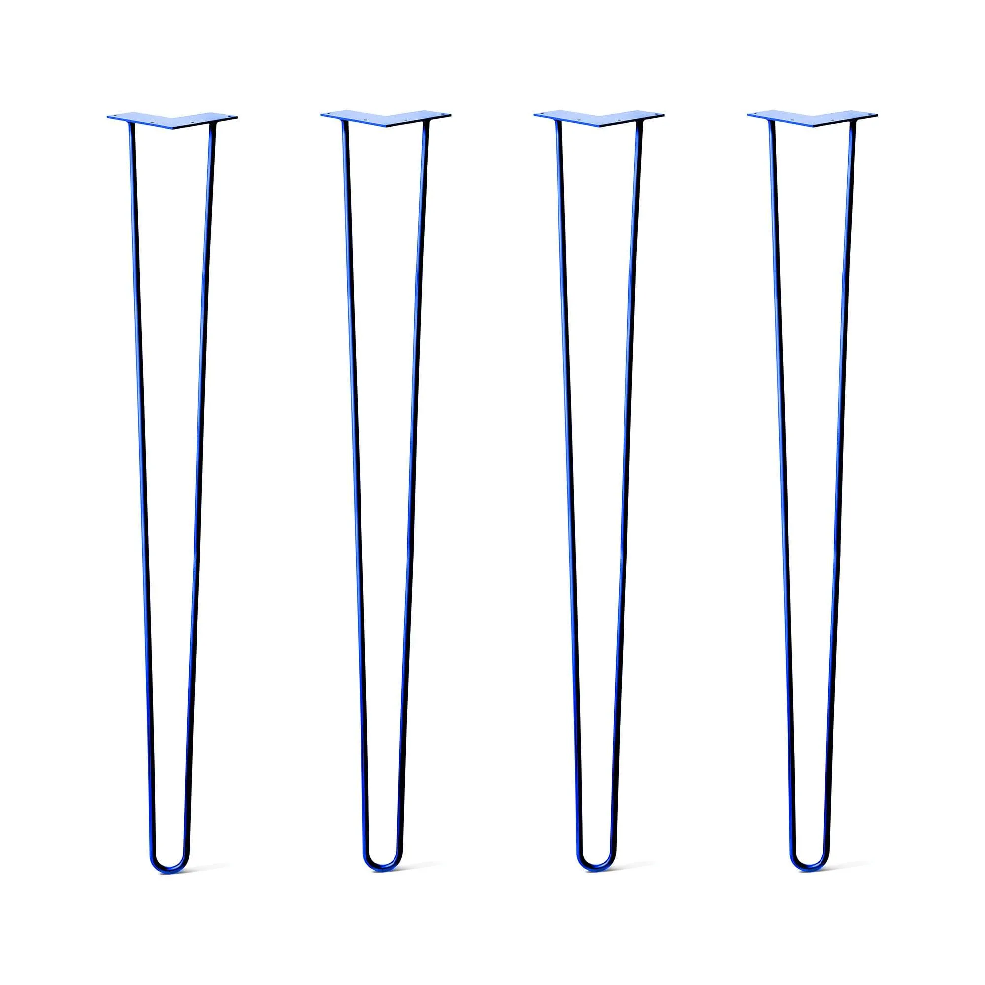 Hairpin Legs Set of 4, 2-Rod Design - Blue Powder Coated Finish