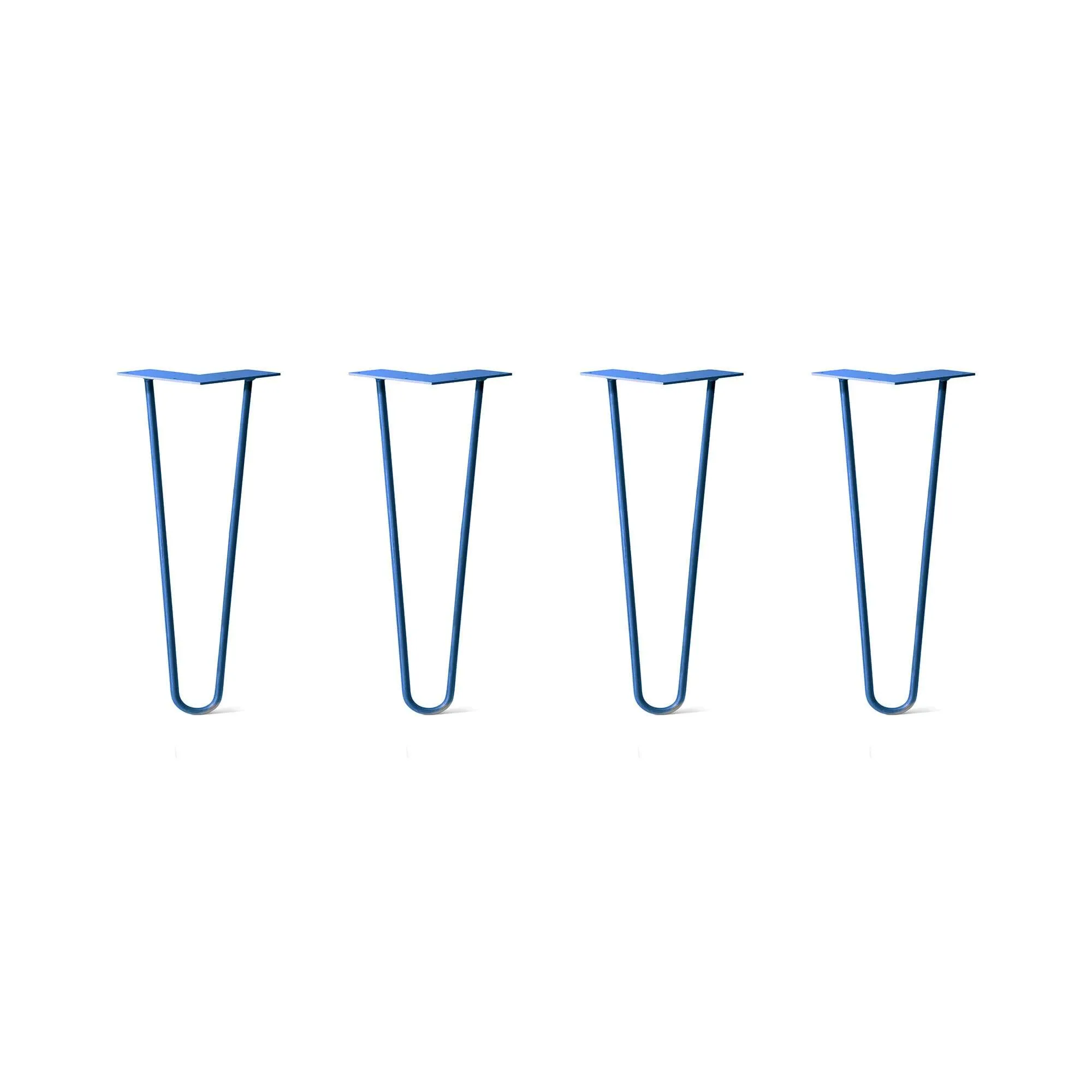 Hairpin Legs Set of 4, 2-Rod Design - Blue Powder Coated Finish