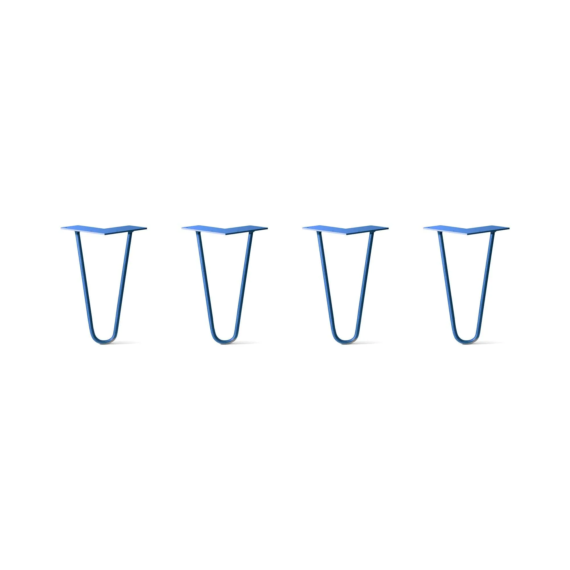 Hairpin Legs Set of 4, 2-Rod Design - Blue Powder Coated Finish
