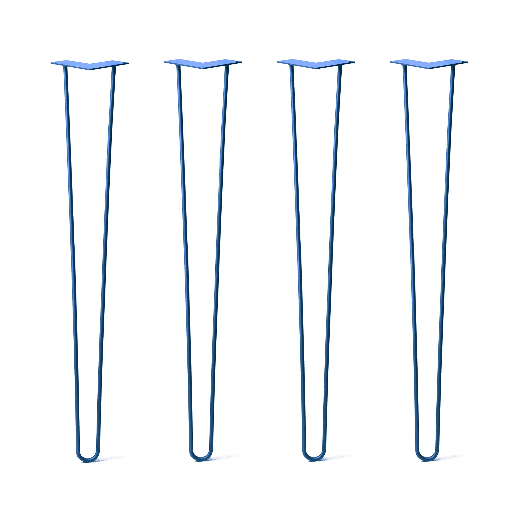 Hairpin Legs Set of 4, 2-Rod Design - Blue Powder Coated Finish