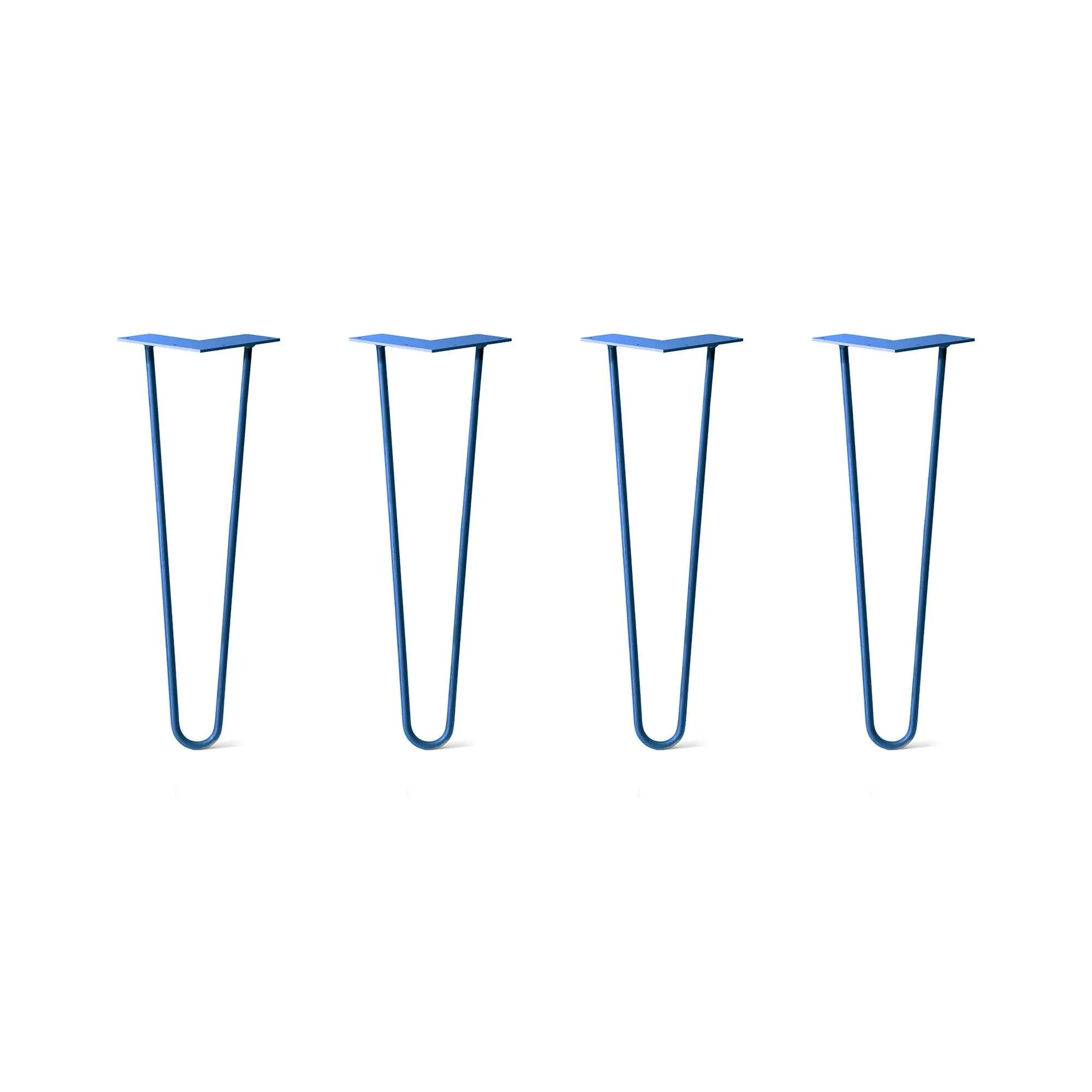 Hairpin Legs Set of 4, 2-Rod Design - Blue Powder Coated Finish