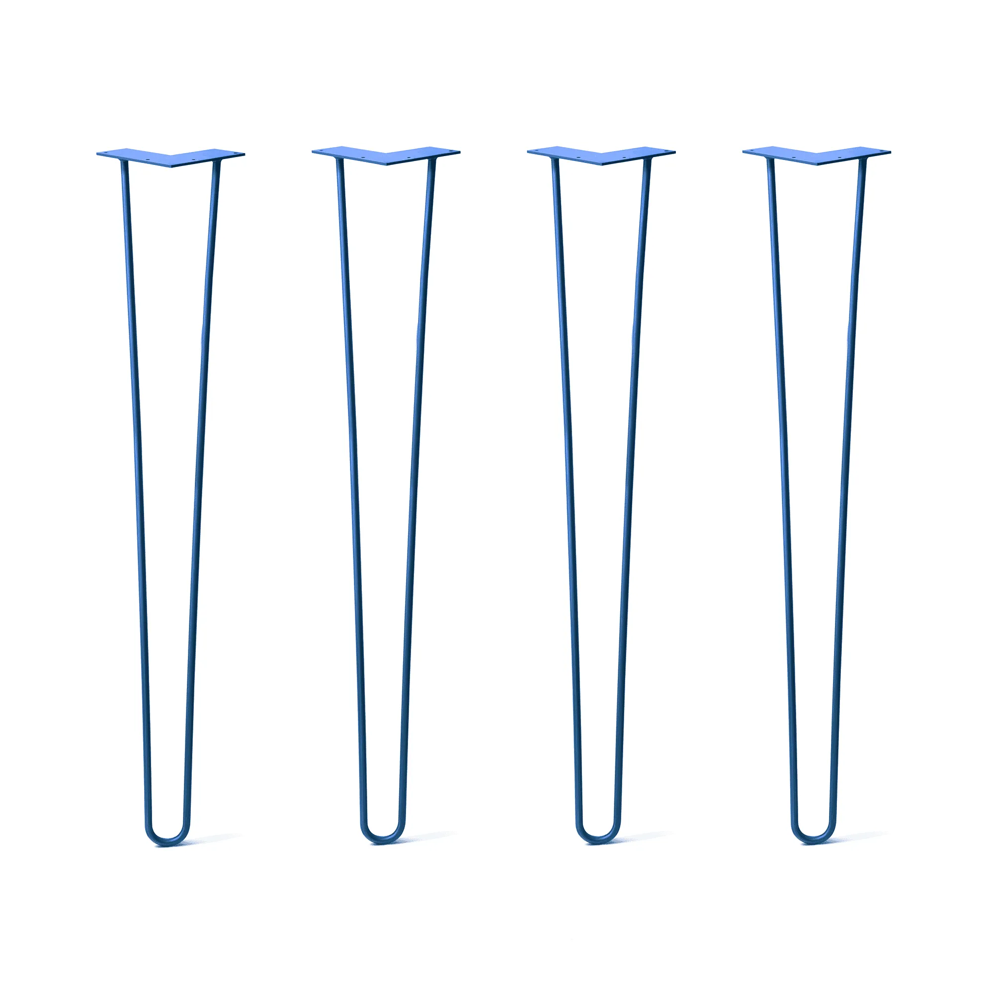 Hairpin Legs Set of 4, 2-Rod Design - Blue Powder Coated Finish