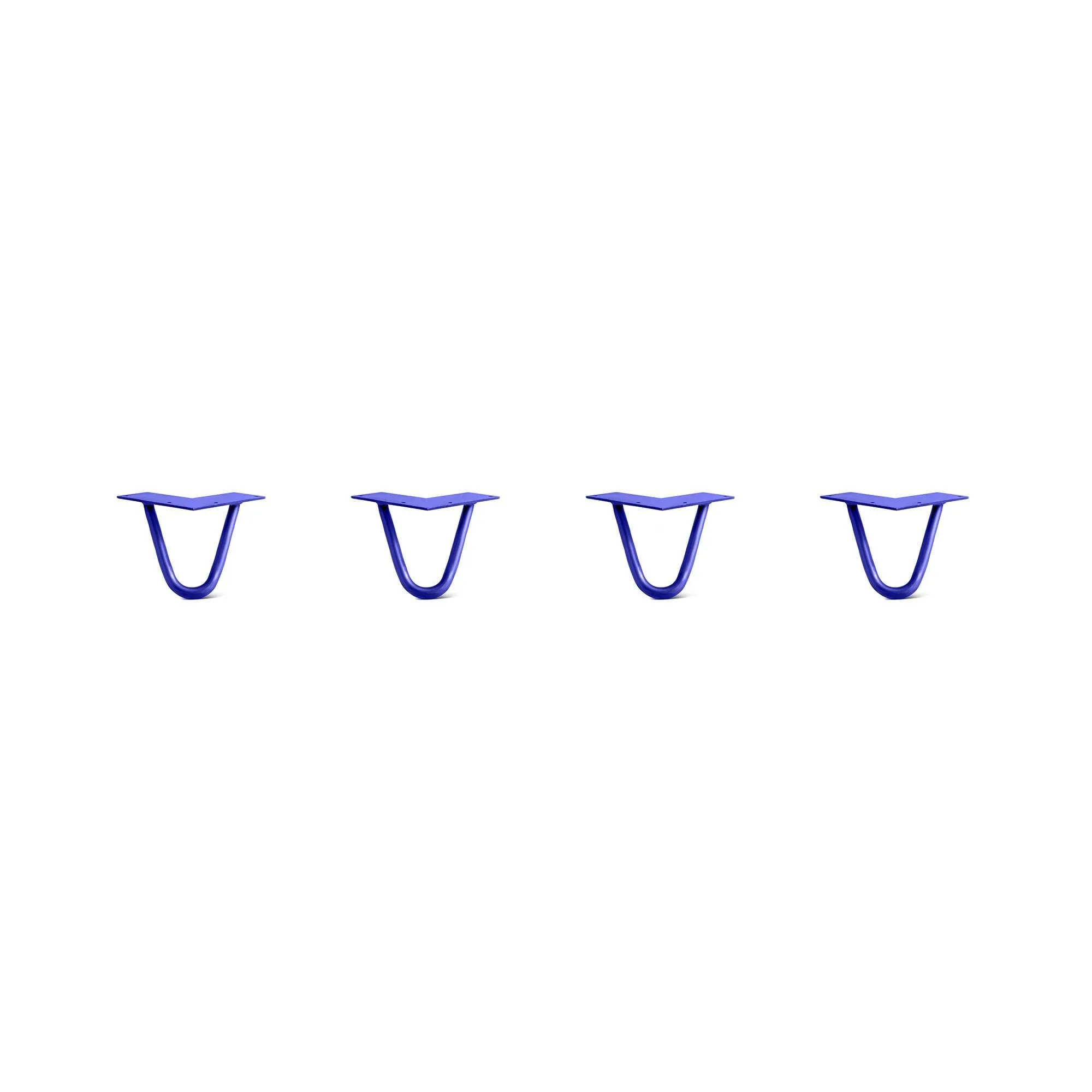 Hairpin Legs Set of 4, 2-Rod Design - Blue Powder Coated Finish