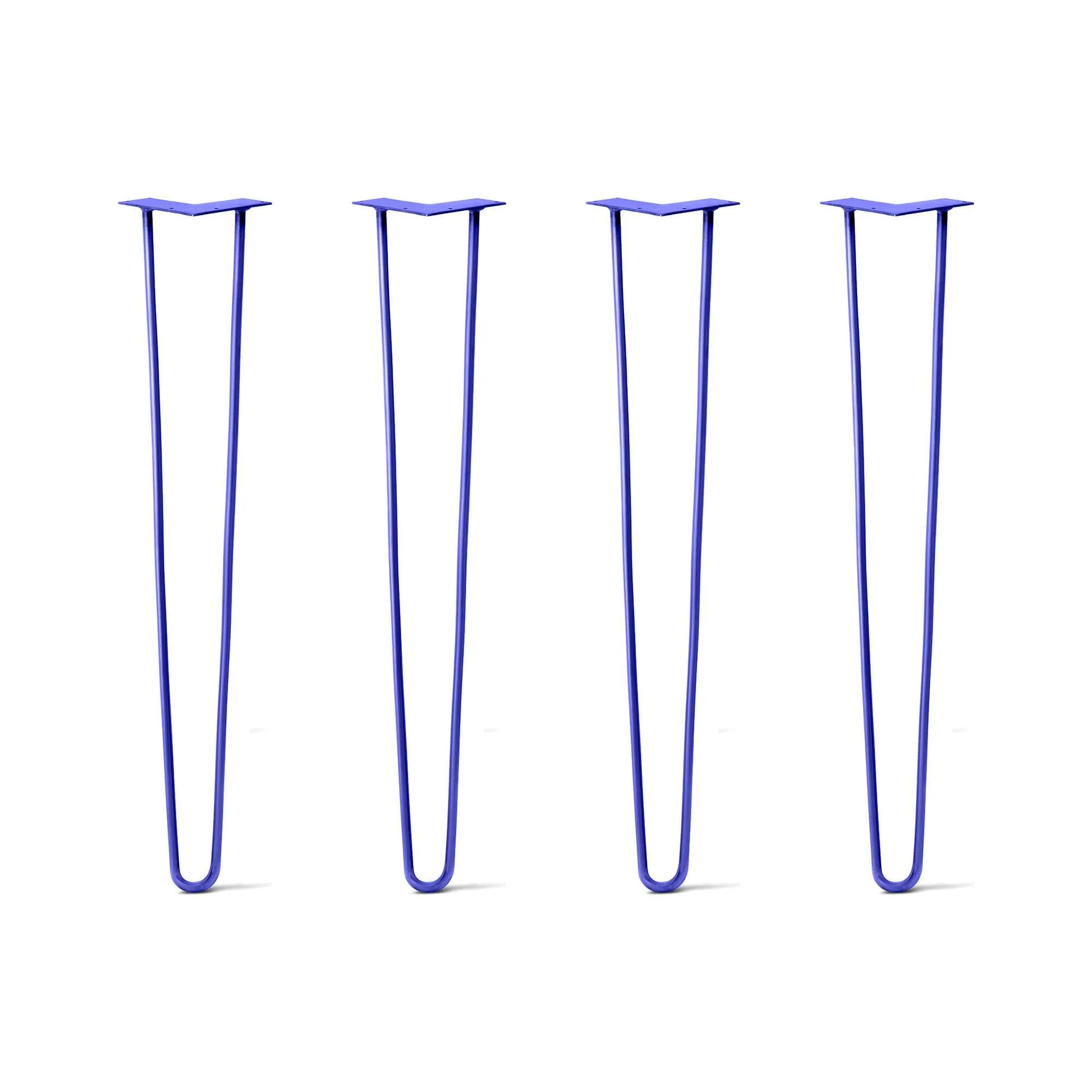 Hairpin Legs Set of 4, 2-Rod Design - Blue Powder Coated Finish