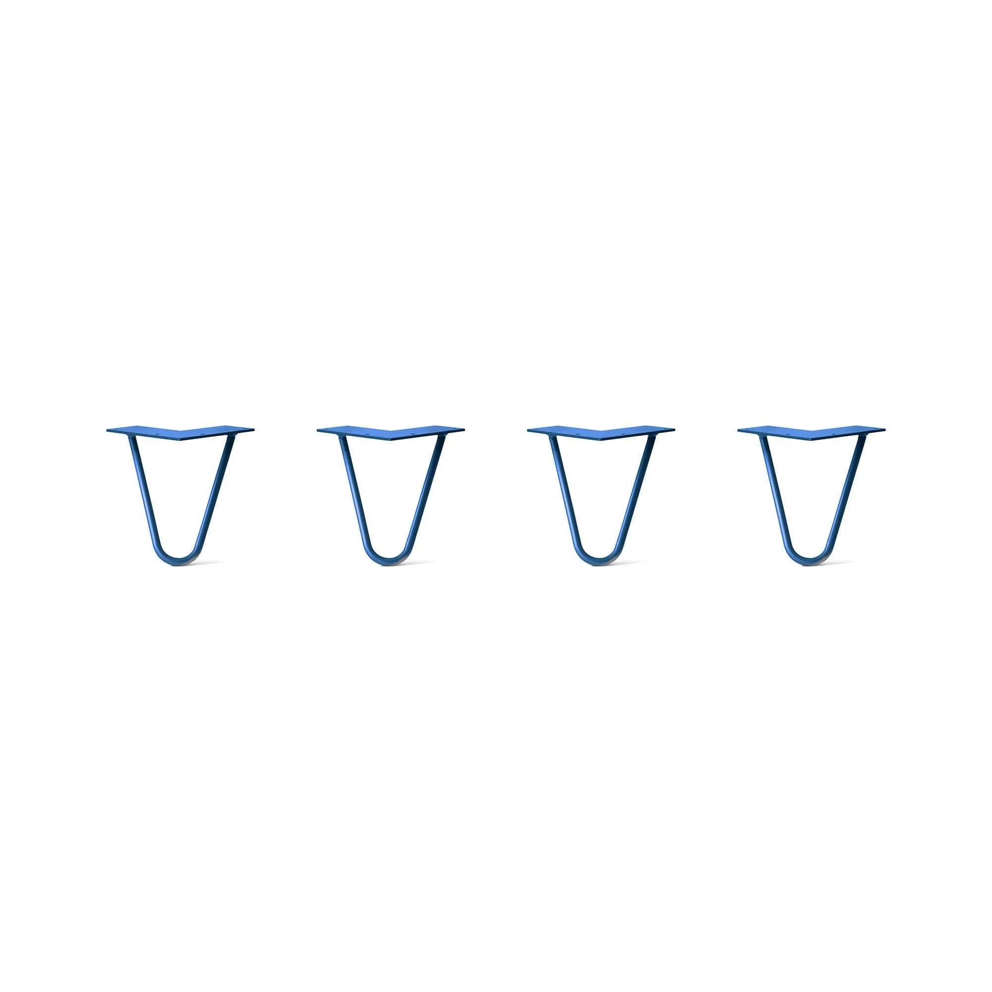 Hairpin Legs Set of 4, 2-Rod Design - Blue Powder Coated Finish