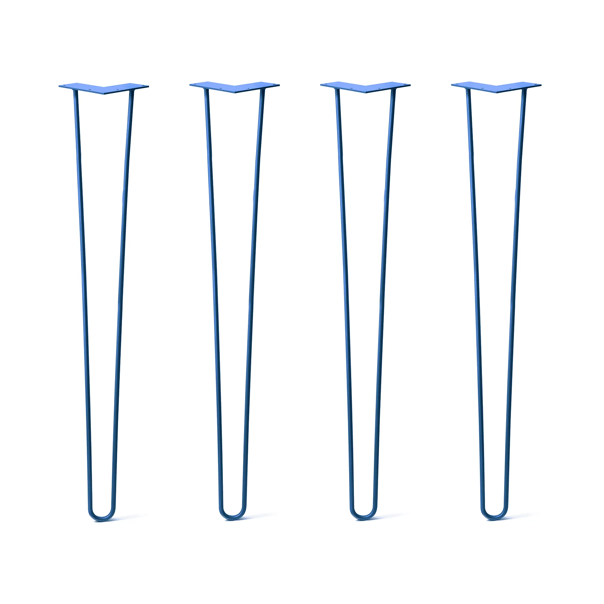 Hairpin Legs Set of 4, 2-Rod Design - Blue Powder Coated Finish
