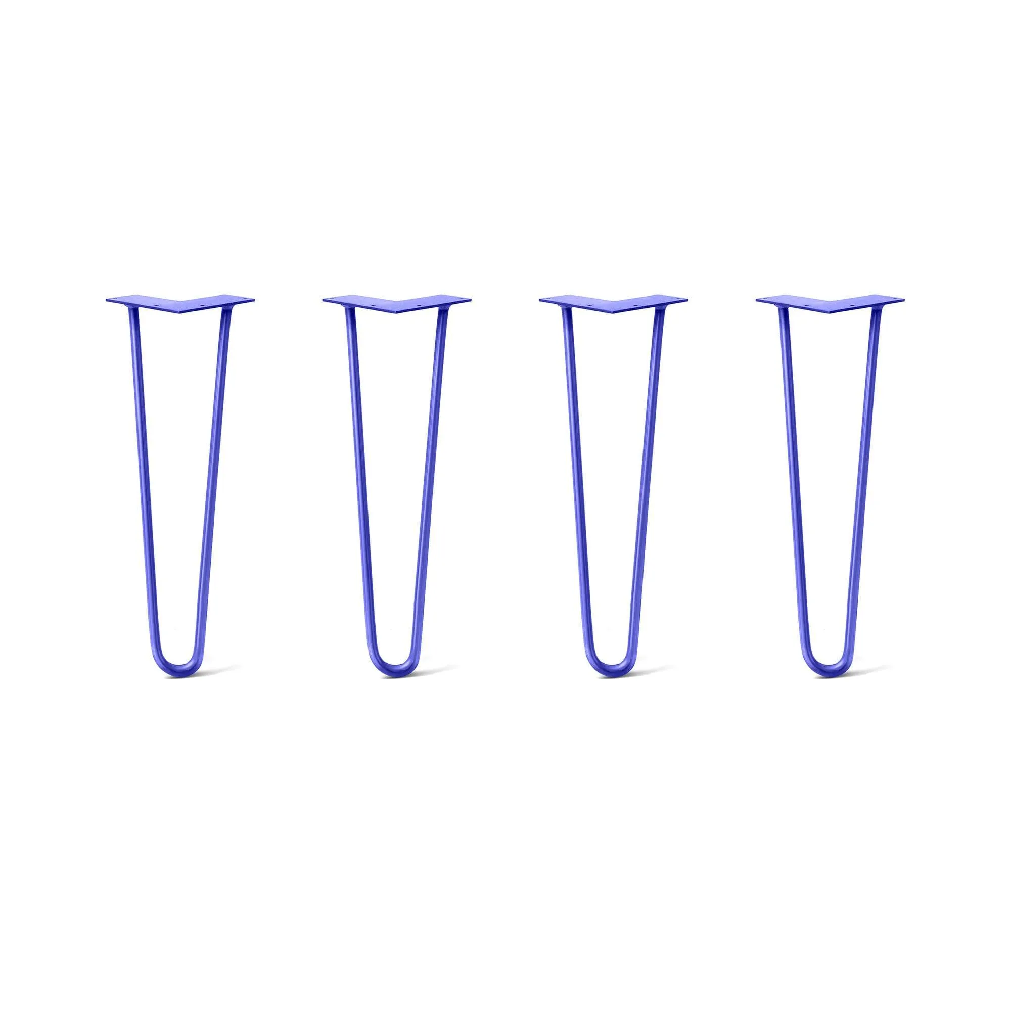 Hairpin Legs Set of 4, 2-Rod Design - Blue Powder Coated Finish