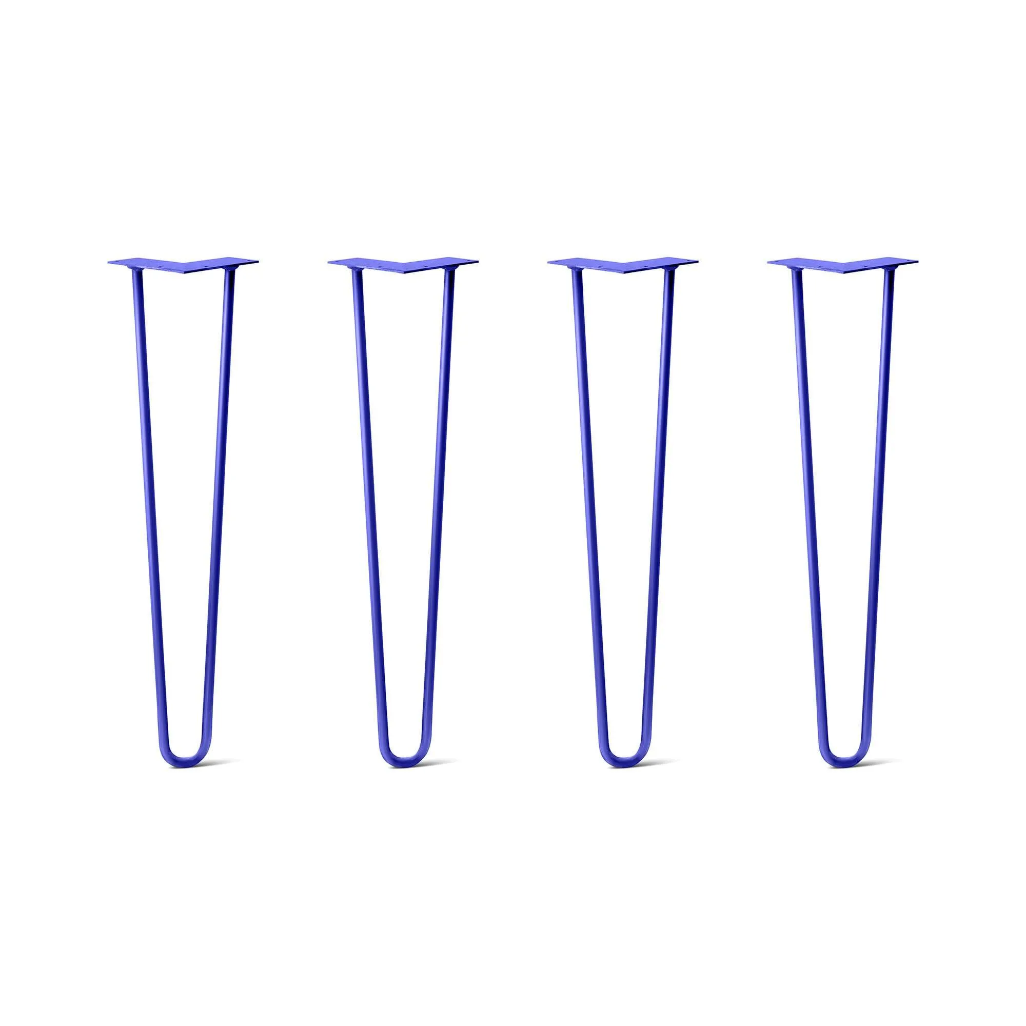 Hairpin Legs Set of 4, 2-Rod Design - Blue Powder Coated Finish