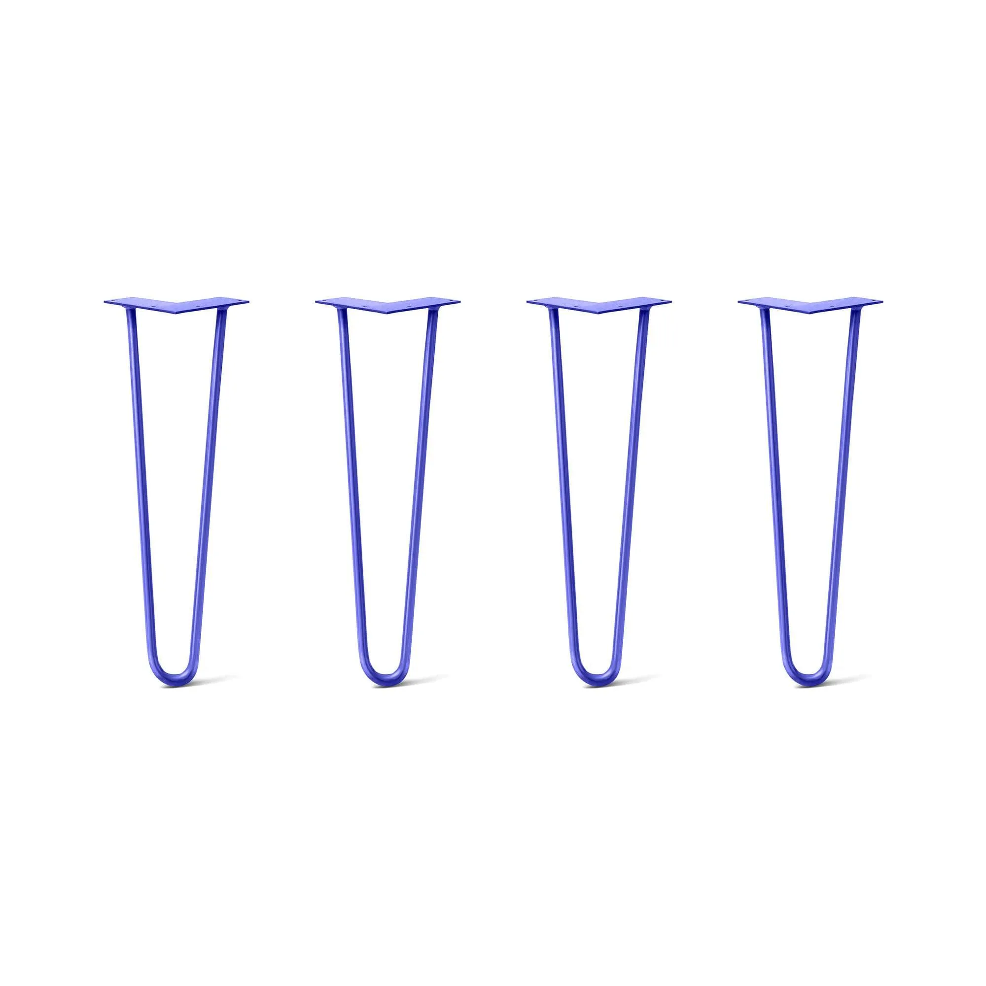 Hairpin Legs Set of 4, 2-Rod Design - Blue Powder Coated Finish